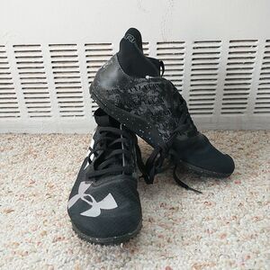 Under Armour Racing Shoes Womens 7 Black Spike Cleats Michelin New